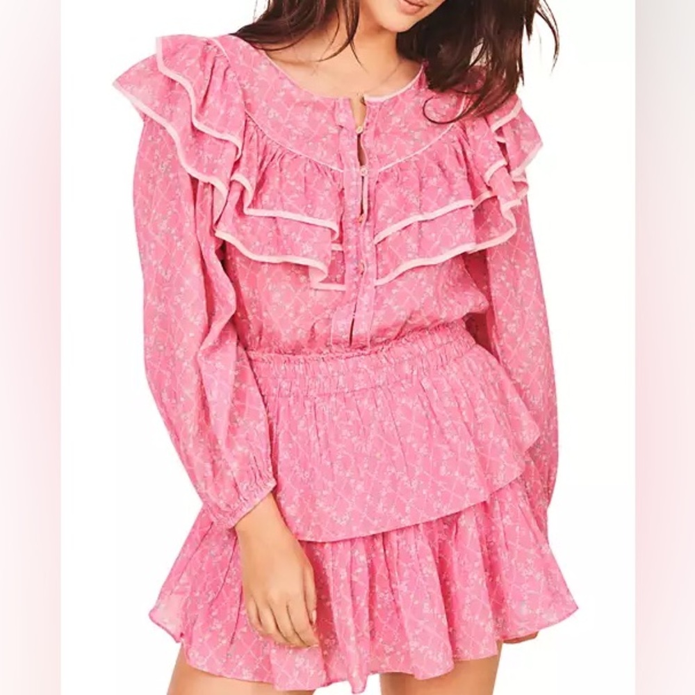LoveShackFancy Luca Ruffle Dress M